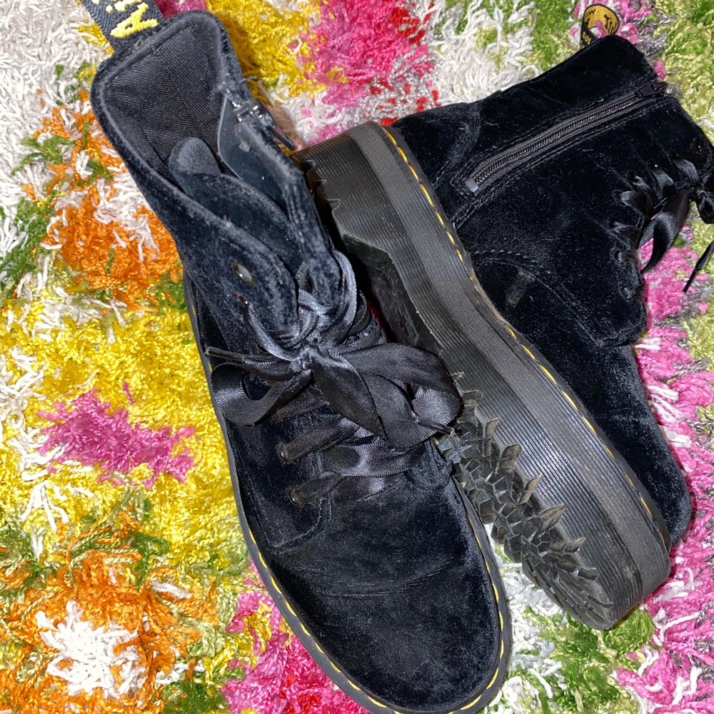 Doc Marten velvet jadon platform boots